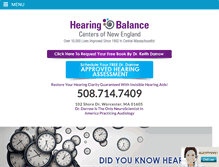 Tablet Screenshot of hearingandbalancene.com